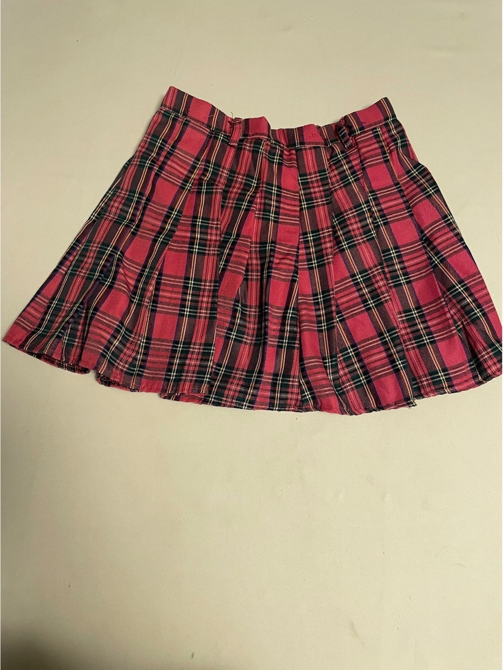 FanLoveGirl Pink Plaid Pleated Mini Skirt